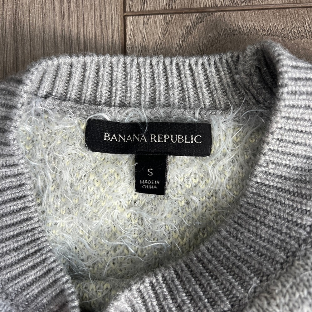 Banana Republic Womens Sm Fuzzy Knit Pullover Sweater Cotton Wool Blend - Picture 4 of 4